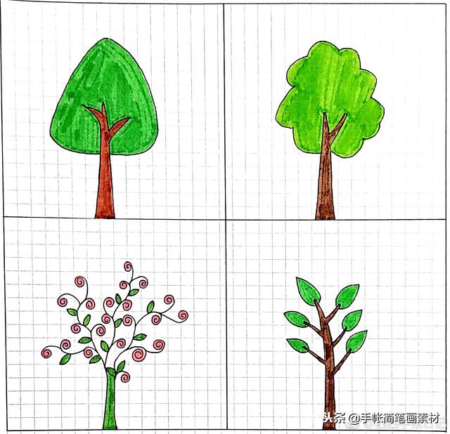 小清新风格小树的简笔画~