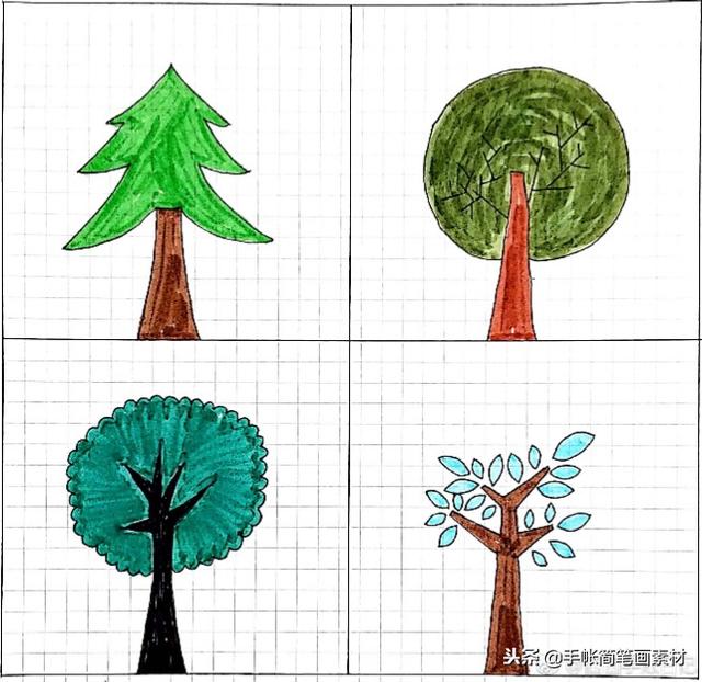 小清新风格小树的简笔画~