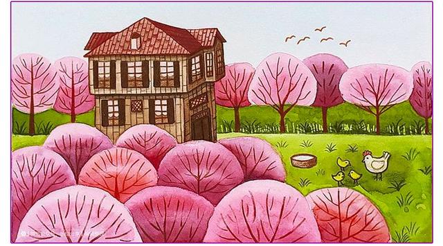 绘画素材｜简单纯净的自然童画
