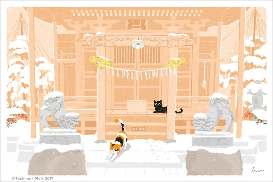 超治愈！跟着日本插画师笔下的猫咪去踏青，把清新的风光尽收眼底