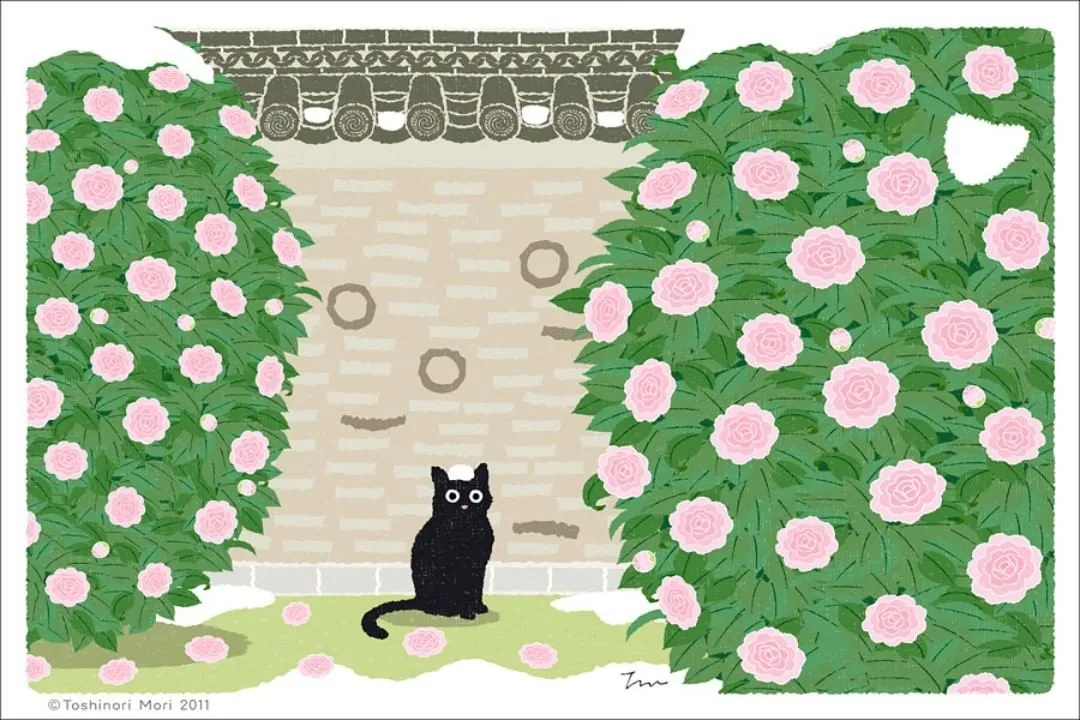 超治愈！跟着日本插画师笔下的猫咪去踏青，把清新的风光尽收眼底